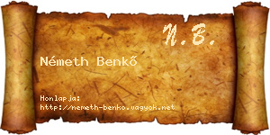 Németh Benkő névjegykártya